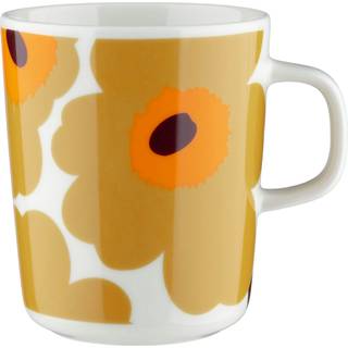 Marimekko Unikko Krus 2,5 dl, hvid/karamel/orange, 2 stk.