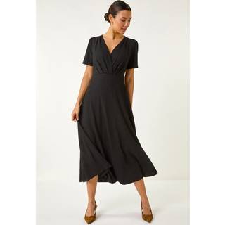 Roman Textured Wrap Bodice Midi Kjole44