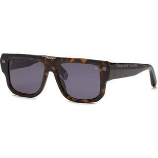 Philipp Plein Mand SPP179 PLEIN HEXAGON CAMOU 722 Solbriller Acetat Havana Røg Firkantet Normal
