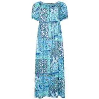 M & Co M & Co Blue Ethnic Printed Scoop Neck Dress