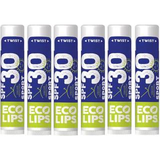 Eco Lips Classic Sport Broad Spectrum Sunscreen Lip Balm 6 -Pack - Made in USA (Classic Vanilla SPF 30)