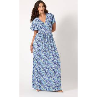 Lts Tall Blue Ditsy Angel Sleeve Maxi Dress 14 Lts | Tall Women's Maxi Dresses