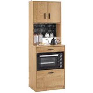 SoBuy Mikrobølgeovnskab i retrostil - Køkkenopbevaring 60x170x40 cm