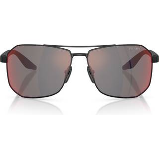 Prada Linea Rossa Mand PS A53S DG008F Solbriller Metal Sort Grå Pilot Spejlet