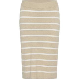 Kaffe Kalizza Knit Skirt Nederdele 10509798 Feather Grey Mel./Chalk Stripe (XSMALL)
