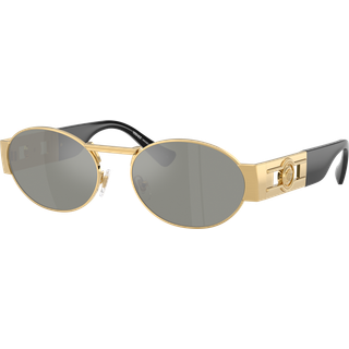 Versace Mand VE2264 100230 Solbriller Stål Guld Grøn Rund Spejlet