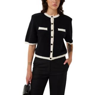 Gestuz Gzalpha Contrast Cardigan Strik 10909994 Black/Ivory Comb (XLARGE)