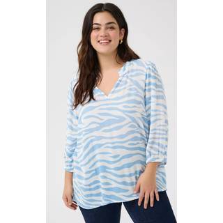 Kaffe Curve Kcedina Ami Blouse Bluser 10583142 Soft Chambray / Chalk Graphic (42)