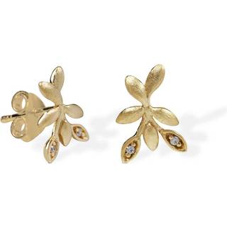 Blossom Copenhagen Forrest øreringe i mat 9 kt guld med cubic zirkonia