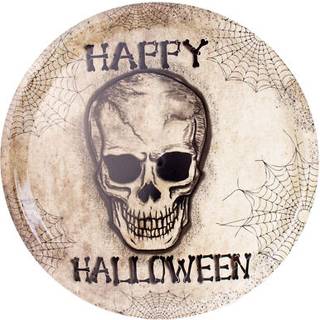 Kunststoff Teller Happy Halloween Skull
