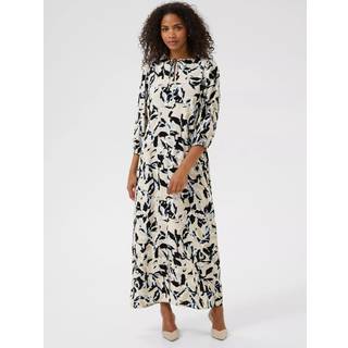 Kaffe Kapedra Dress Kjoler 10509618 Beige/Black/Blue Blurry Leaf (38)