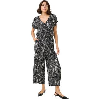 Kaffe Kamira Plain Weave Jumpsuit Pr Bukser 10509830 Black/Chalk Graphic Print (44)
