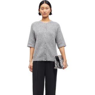 Saanoura S/S Cardigan 7355 W Grey mel. (S)