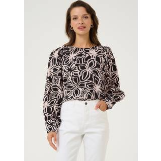 Kaffe Kahannah Blouse Bluser 10509607 Black / Light Beige Flower (46)
