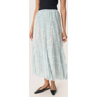 Soaked In Luxury Slmarta Evelina Pliss‚ Skirt Nederdele 30408101 Silver Blue Stroke Print (XSMALL)