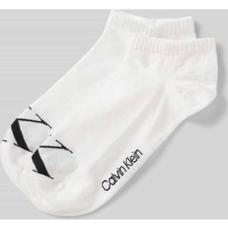 Calvin Klein 2-pak Women Monogram Sneaker Socks - White - Str 35/38
