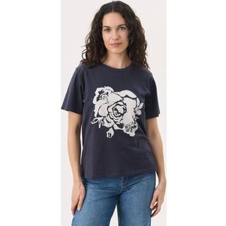 Part Two Nahidpw Ts Toppe & T-Shirts 30309423 Navy Rose Print (XSMALL)