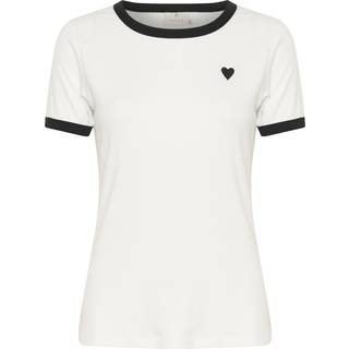 Kaffe Kalilian T-Shirt Toppe & T-Shirts 10509994 Chalk/Black Heart (XXLARGE)