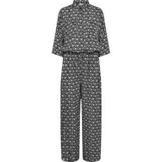 Kaffe Kasanne Plain Weave Jumpsuit P Bukser 10509808 Black/Moonstruck Retro Print (42)