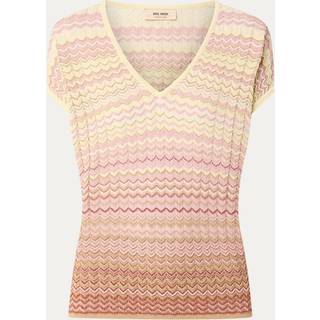 Shani Zig Zag V-Neck Strikvest, Powder Pink, S