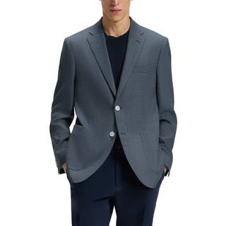 Regular fit blazer i mønstret uldblanding
