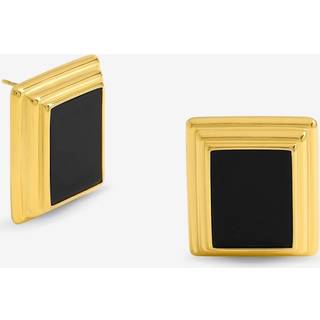 Jon Richard Jon Richard Gold Tone Jet Enamel Earrings