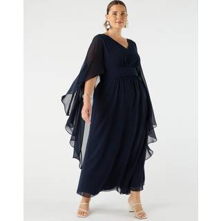 Live Unlimited Live Unlimited Blue Curve Chiffon Maxi Cape Dress - EU 48 (UK 20)