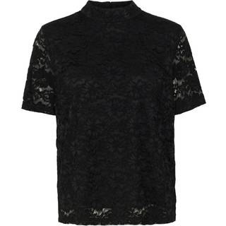 Cream Crlasi Ss Lace Blouse Bluser 10613850 Pitch Black (XSMALL)