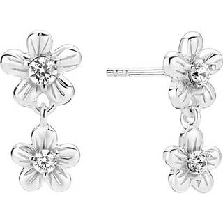 Lund Copenhagen blomster øreringe i sølv med cubic zirkonia