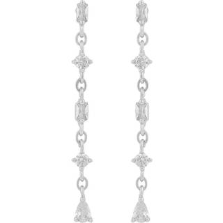 Snö Of Sweden Envy Chain Earring Silver/Clear Onesize