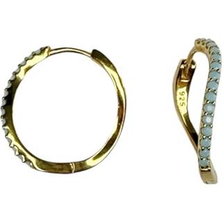Amelia Petit Creoler, Gold Plated/Light Blue