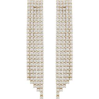 Snö Of Sweden Siri Big Stone Tassle Earring Gold/Clear Onesize