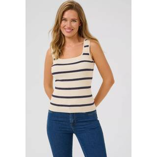 Kaffe Kamorita Knit Top Strik 10509947 Silver White/ Blue Stripe (LARGE)