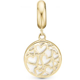 Christina Jewelry Magic Hearts Hjerter forgyldt charm til sølvarmbånd på 4 mm
