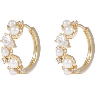 Snö Of Sweden Brittany Sparkling Hoop Earring Gold/White Onesize