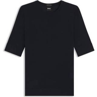 Slim fit sweater med korte ærmer i merinould