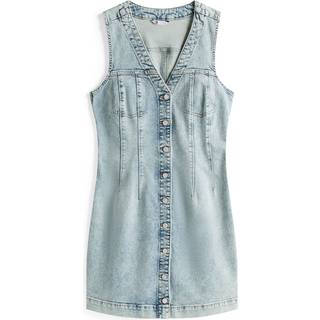 V-Neck Slim Denim Mini Dress