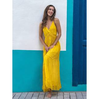 South Beach South Beach Yellow Sequin Detail Cami V-Neck Maxi Dress