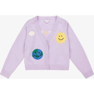 Stella McCartney Kids AppliquÃ© cotton and wool cardigan - purple - Y 5