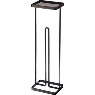 Toiletrulleholder til gulv med hylde - sort