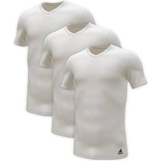 adidas 3-pak Active Flex Cotton V-Neck T-Shirt - White - Small
