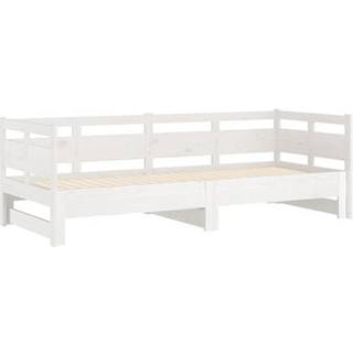Daybed Med Udtræk 2X(90X200) Cm Massivt Fyrretræ - Hvid / 90 x 190 cm