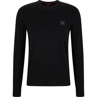 BOSS Orange Herren Pullover schwarz unifarben