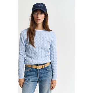 GANT Dame Crewneck sweater af strækbomuld med kabelstrik (XS)