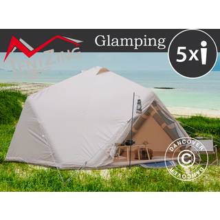 Glampingtelt, oppusteligt, TentZing®, 4x4m, 5 Personer, Sand