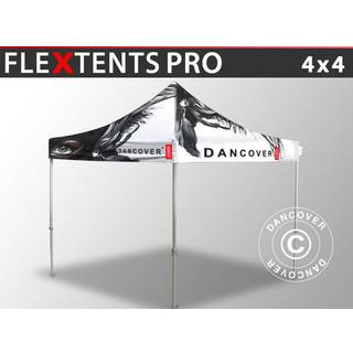 Foldetelt FleXtents Easy up pavillon PRO med fuldt digitalt print, 4x4m