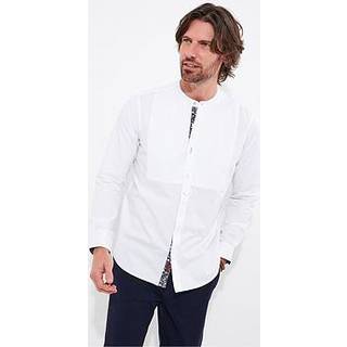 Joe Browns Joe Browns White Pintuck Grandad Collar Long Sleeve 100% Cotton Shirt