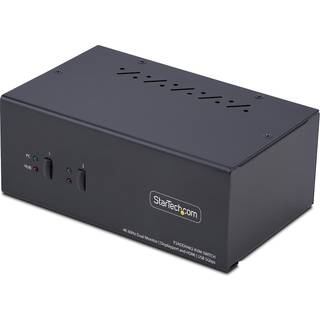 StarTech.com 2-Port Dual-Monitor DisplayPort en HDMI KVM Switch 4K 60Hz - KVM / audio / USB switch - 2 ports - TAA Compliant