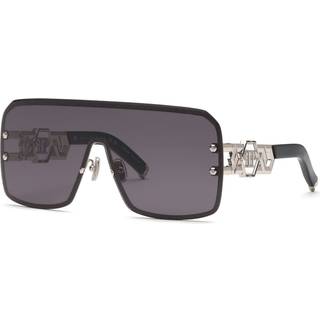 Philipp Plein Kvinde SPP162M PLEIN ICON EDGE 579 Solbriller Metal Palladium Røg Maske Normal