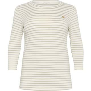 Kaffe Curve Kclia 3/4 Sl Blouse Toppe & T-Shirts 10583034 Chalk/Feather Gray Stripe (MEDIUM)